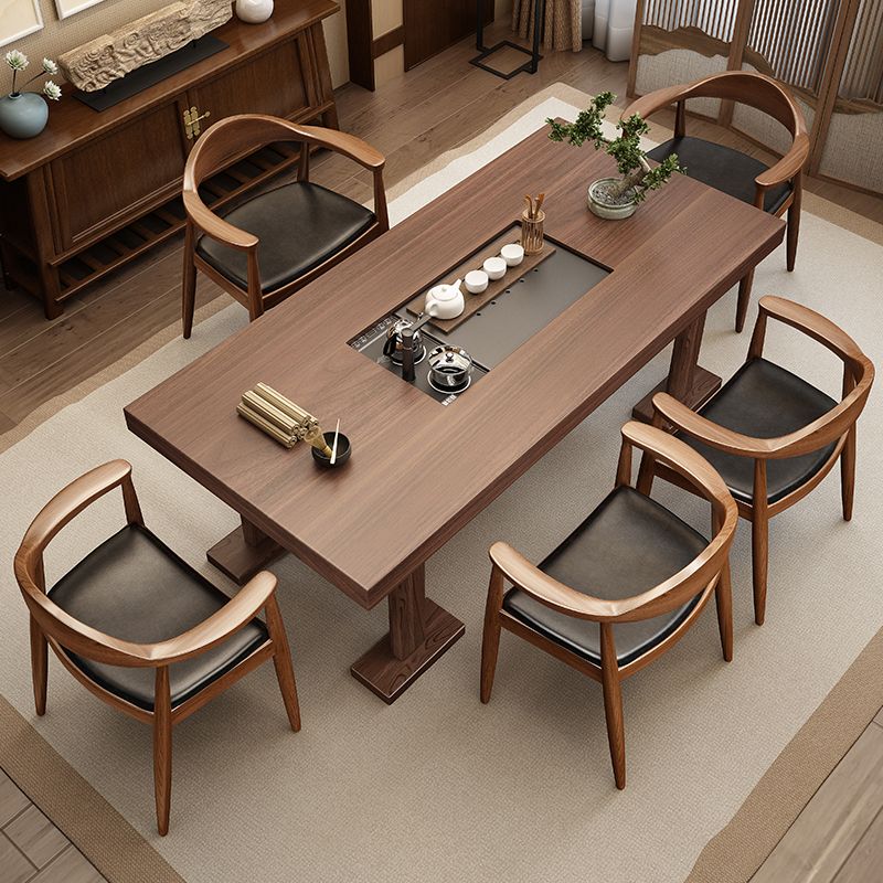 Silla de madera de fresno de estilo tradicional, juego de sillas de comedor de cocina con brazo trasero abierto