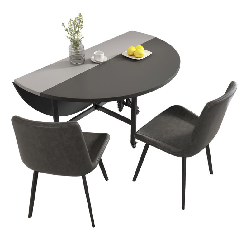 47 '' tavolo da pranzo in legno artificiale pieghevole estesibile tavolo rotondo con base di cavalletto