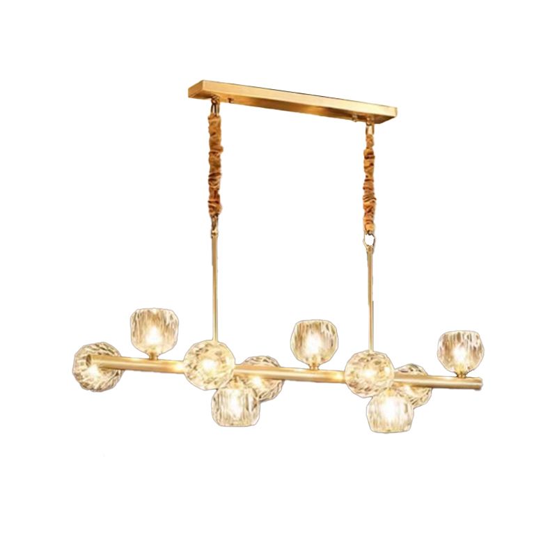 Crystal Round Shape Chandelier Light Modern Multi Lights Chandelier Light Fixture in Gold