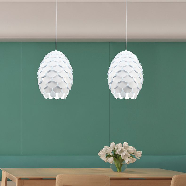 Lámpara de suspensión de techo de piña estilo acrílico blanco acrívico accesorio de luz colgante
