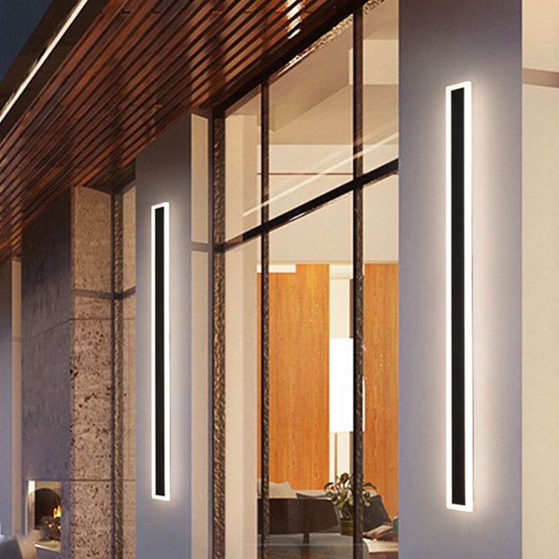 Modern Style Linear Shape Wall Sconce Metal 1 Light Sconce Lighting for Outdoor