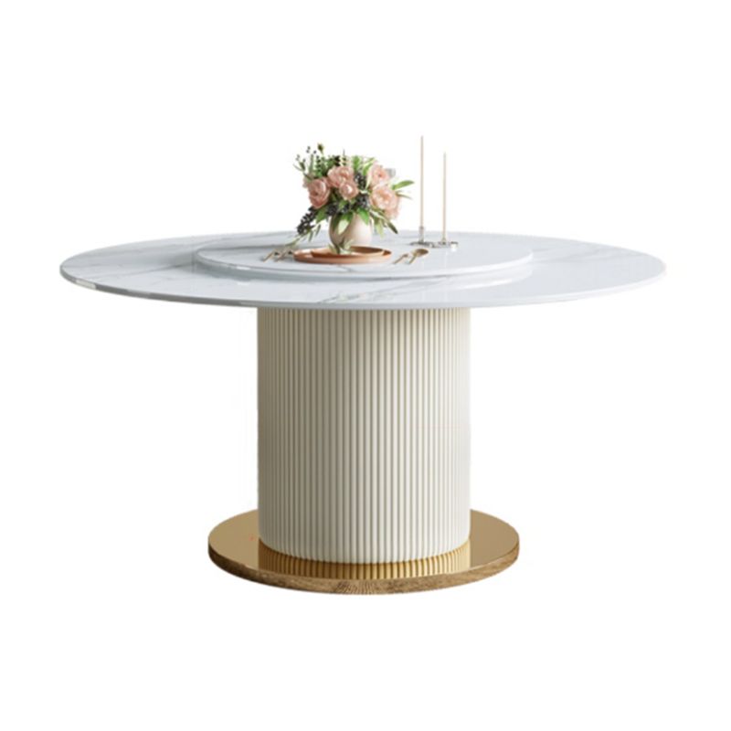 Modern Round Dining Table Solid Wood Pedestal Base Dining Table for Dining Room