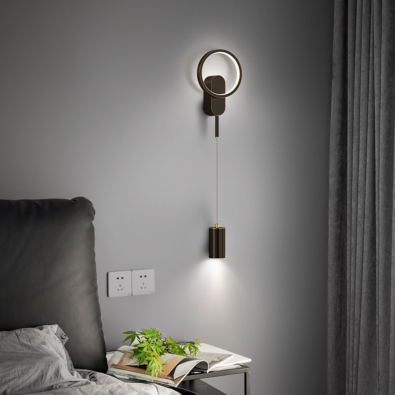 2-Lights Geometric Wall Light Modern 31" High Wall Sconce for Bedroom
