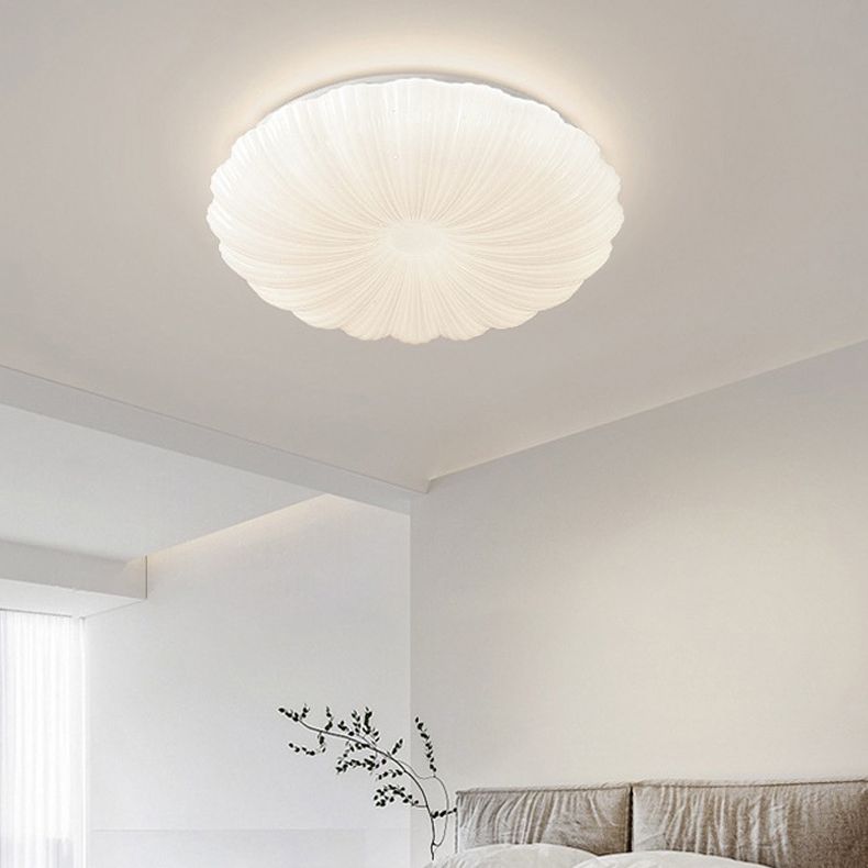 Metal Flush Mount Modern Circular Shape Ceiling Light with Acrylic Shade for Living Room