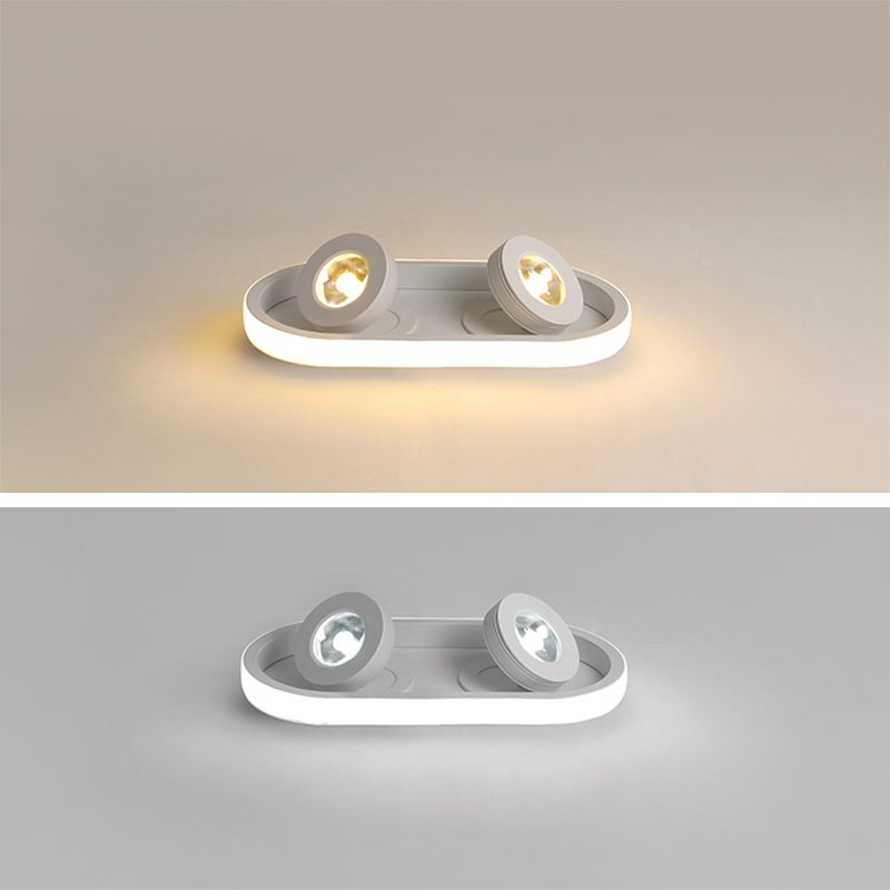 Plafonnier LED réglable à 4 lumières, avec têtes d'éclairage sur rail linéaire en aluminium, de Style moderne, pour salon