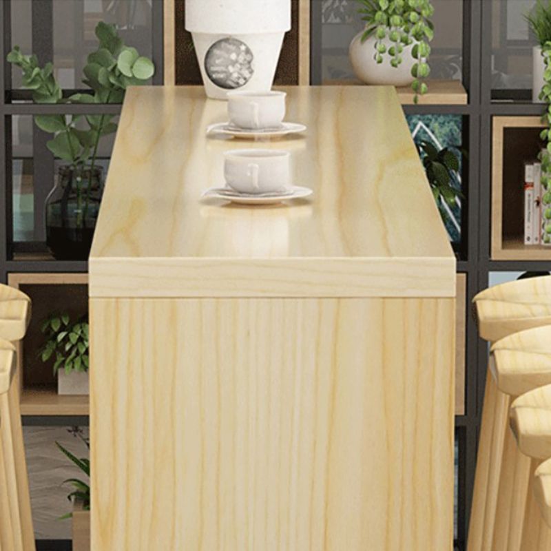 Contemporary Rectangle Wood Top Counter Table 42-inch Height Bar Table