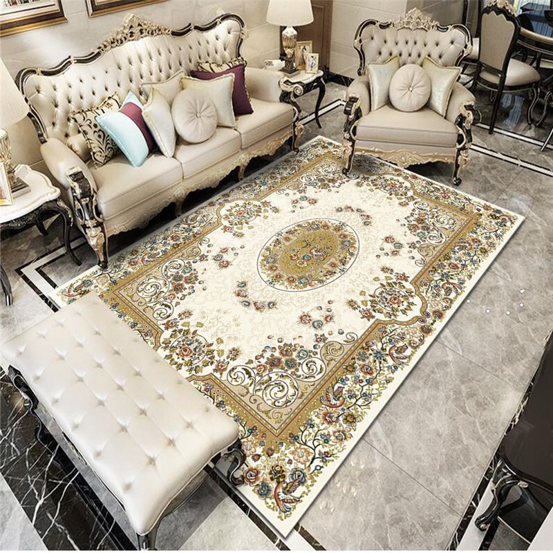 Traditional Area Rug Classical Tribal Print Carpet Polyester Indoor Rug with Non-Slip Backing
