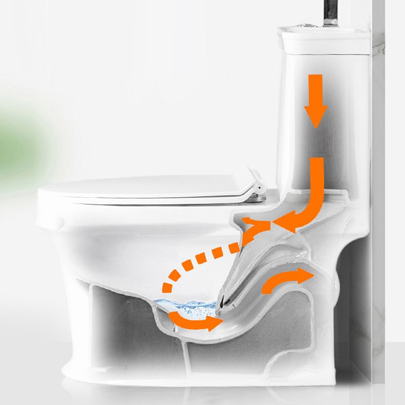 Modern Ceramic Flush Toilet One Piece White Toilet Bowl for Washroom