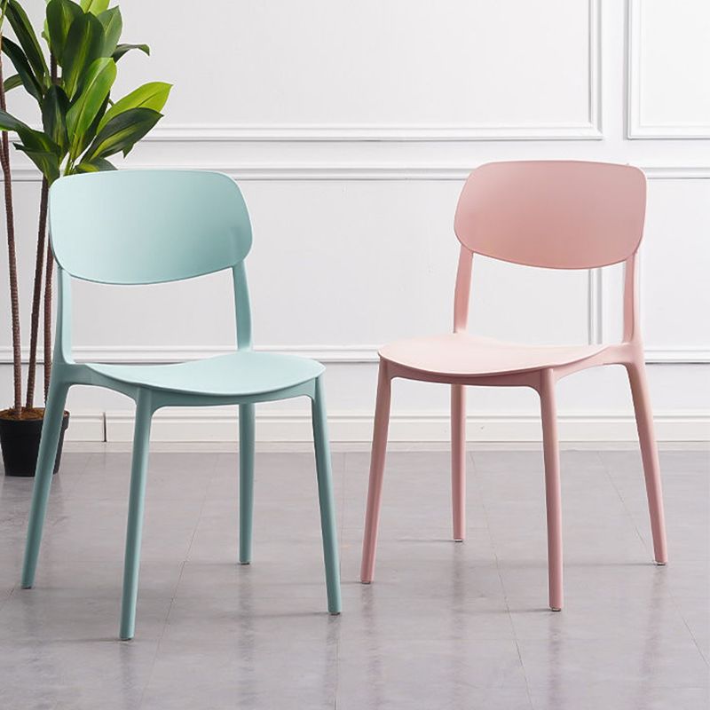 Plastic Armless Chair Open Back Dining Side Chair for Home Use