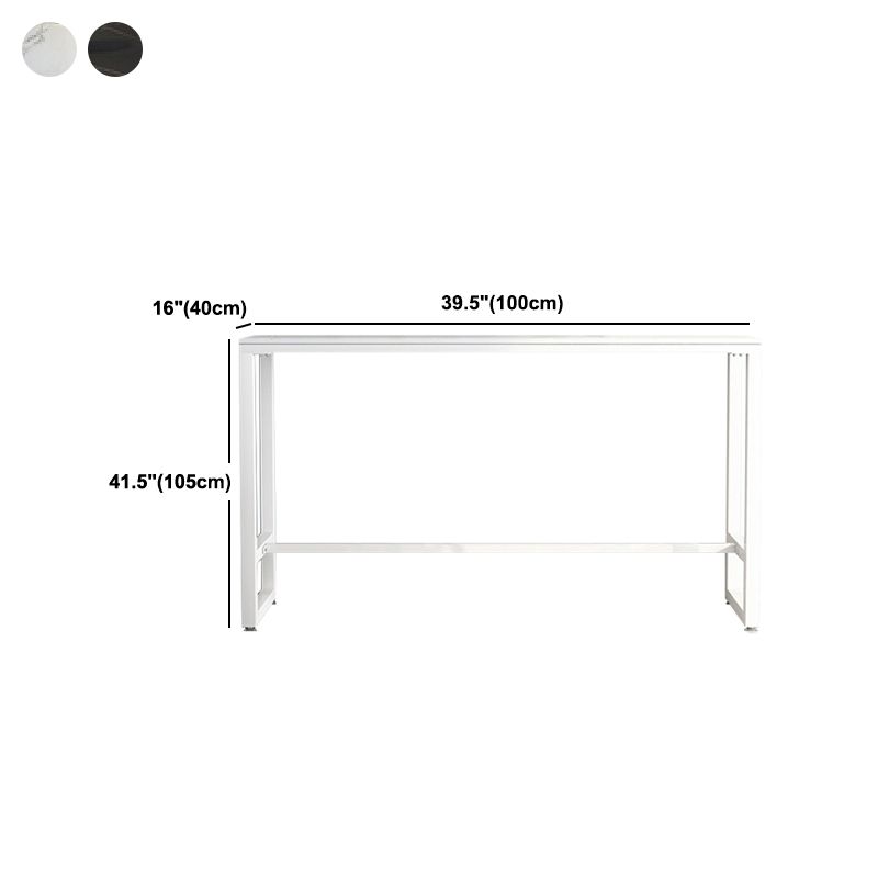 Modern Rectangle Bar Counter Table Stone Bar Counter Table with Metal Legs