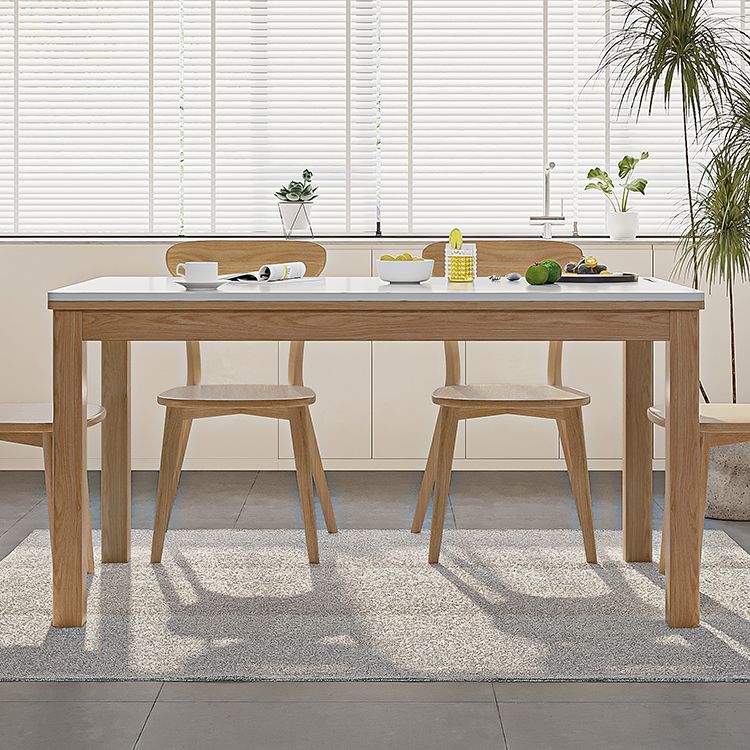 Stone Top Dining Table Set with Wooden Chairs 1/2/5 Pieces Dinette Set for Home