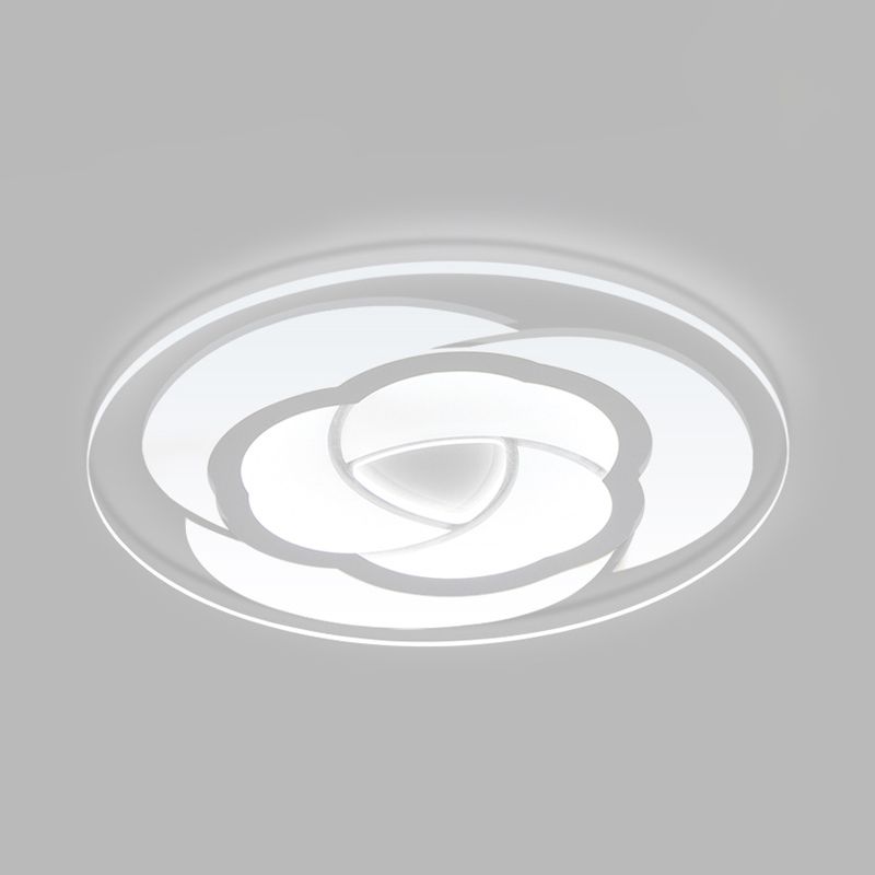 Blossom Extra dünne Acryl-Unterputz-Modernismus-weiße integrierte LED-Unterputz-Deckenleuchte in warmem/weißem Licht, 16,5"/20,5" W