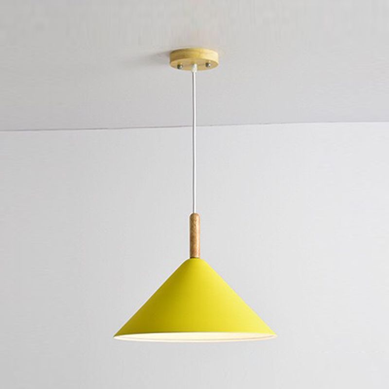 1 illuminazione a sospensione di cono leggero a cono moderno illuminazione sospesa in metallo per sala da pranzo
