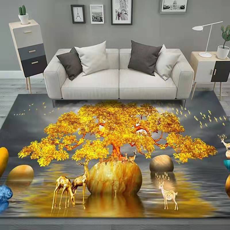 Funky binnen tapijt Stijlvol hertenprint gebied Tapijten Polyester Resistent gebied Tapijt voor woonkamer