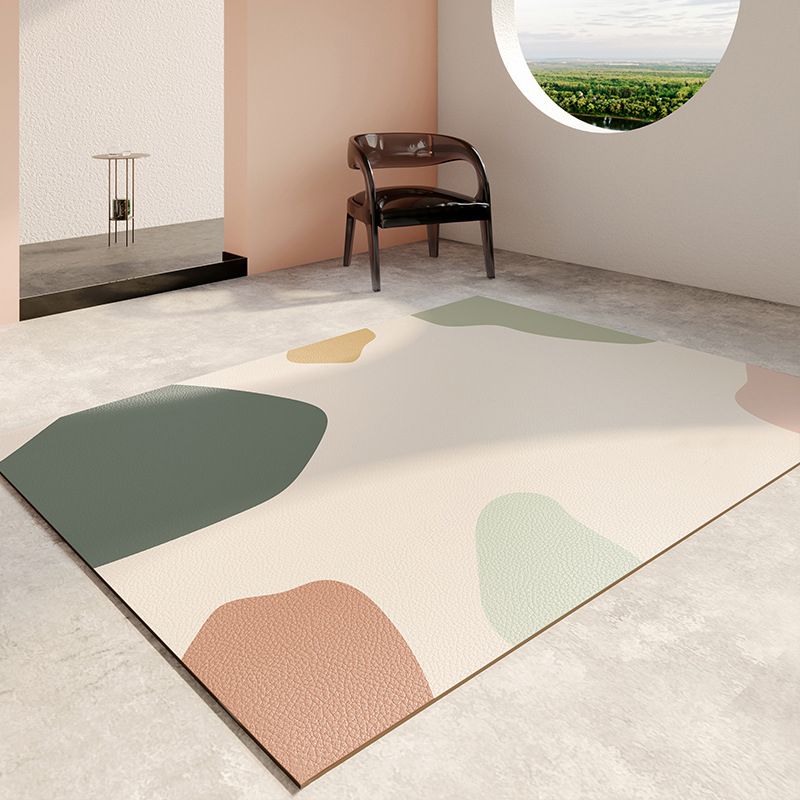 Orange moderner Teppich Polyester Farbe Stück Teppich Waschbar für Wohnzimmer