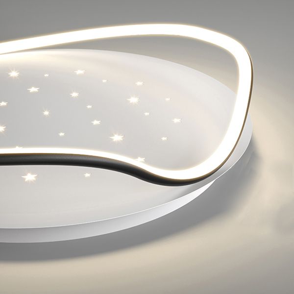 Geometry Shape LED Ceiling Lamp Modern Aluminum 2 Lights Flush Mount for Living Room