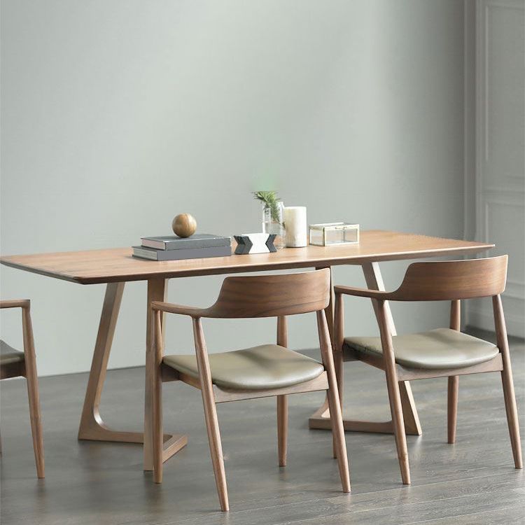 Modern Rectangle Solid Wood Table Standard Height Dining Table for Living Room