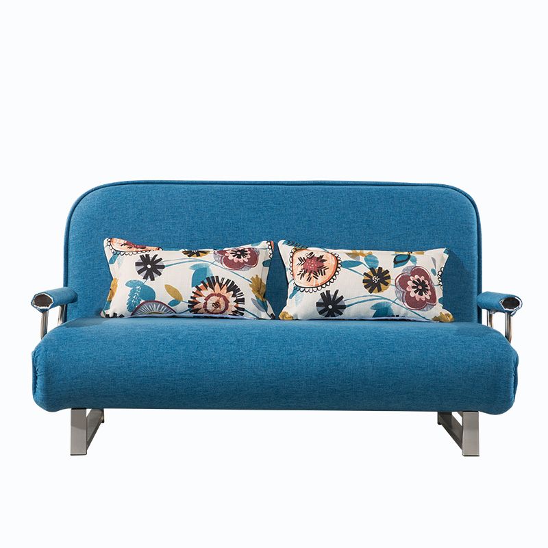 Scandinavian Foldable Futon Sleeper Sofa Round Arms Convertible Sofas