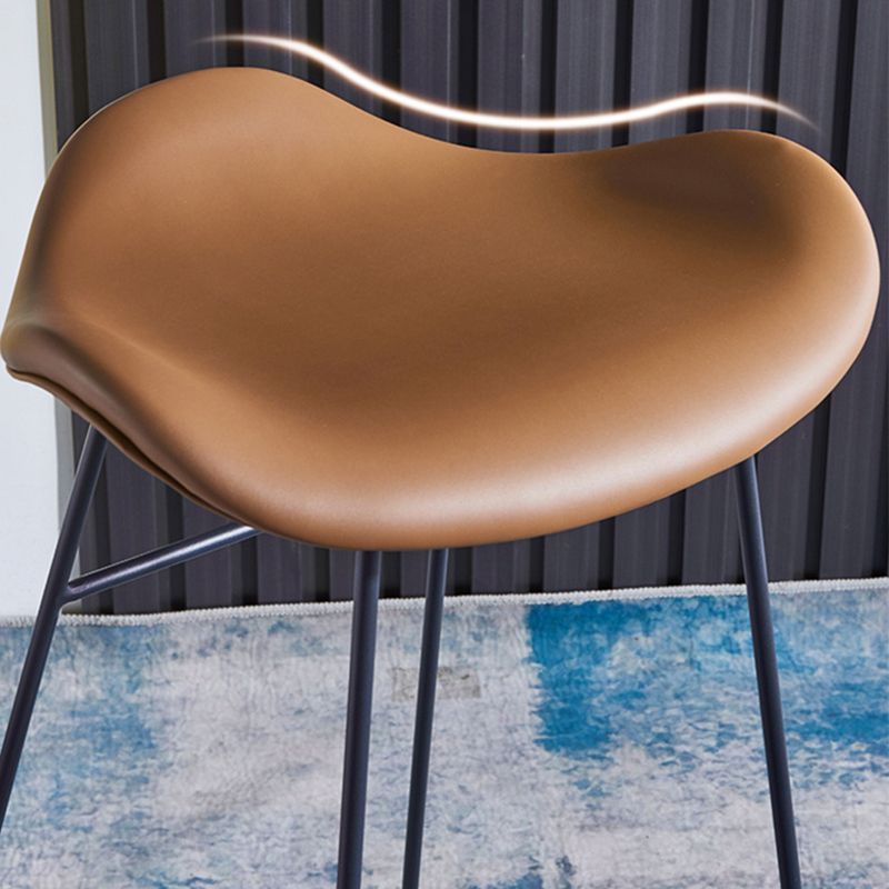 Taburete de bar con asientos de cuero nórdico, taburete de bar con base metálica para sala de estar