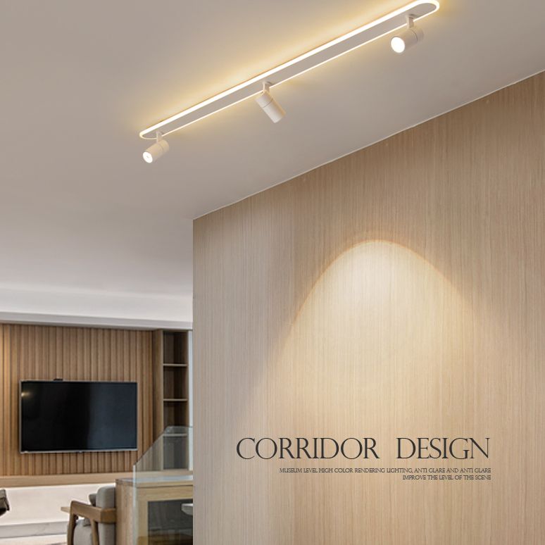 Zeitgenössische LED-Deckenleuchte, lineare Deckenleuchte mit Metallschirm