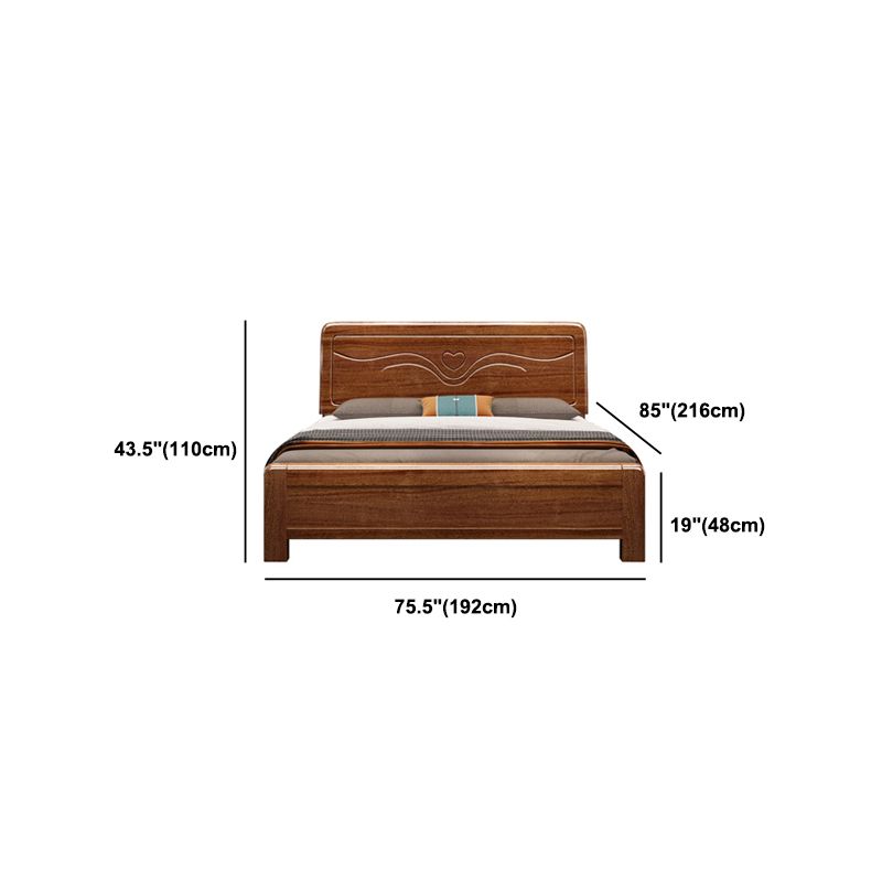 Brone Bed Panel Rectangular with Headboard Walnut Standard Bed