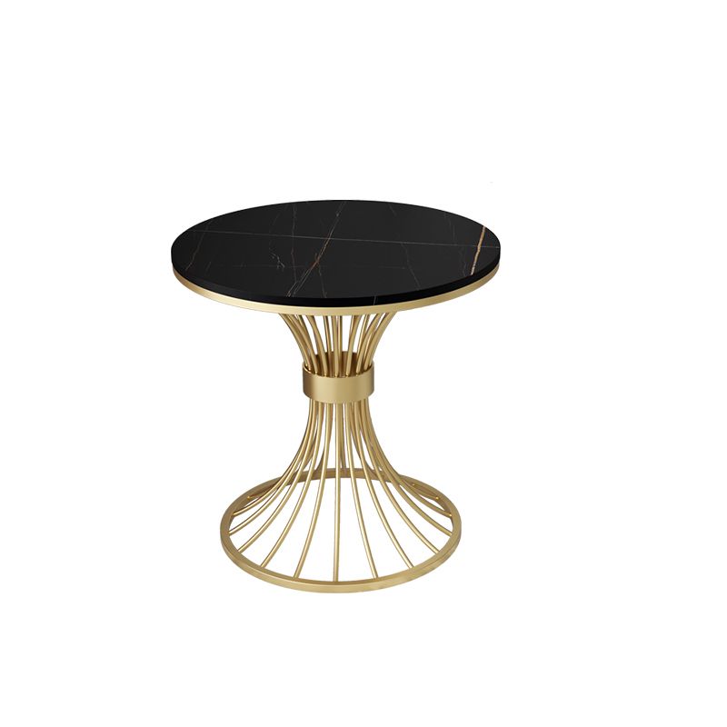 Modern Round Marble Top Side Table Ironcraft Pedestal End Table