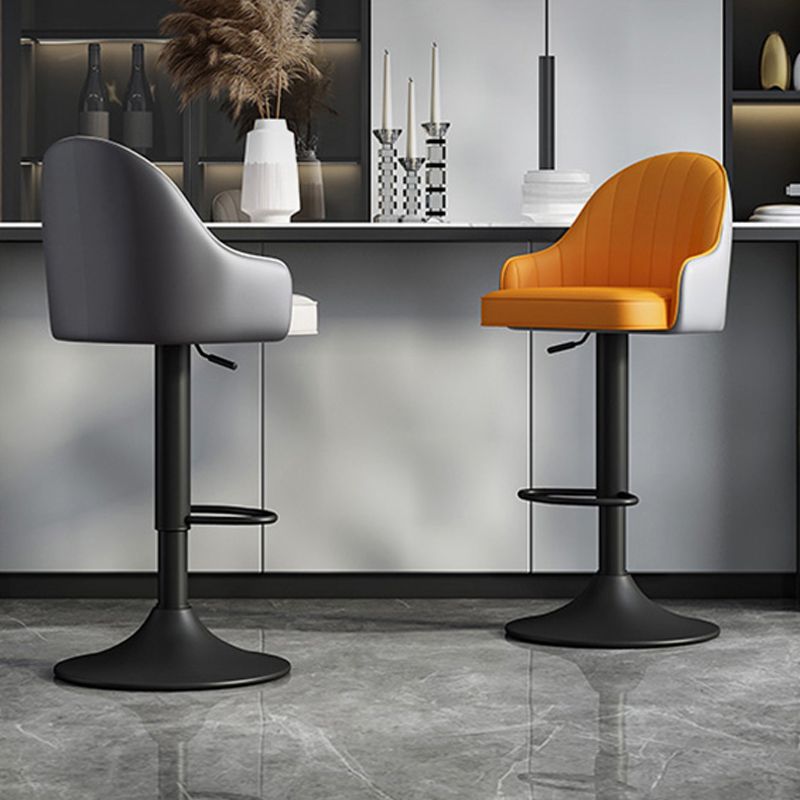 Glam Dining Stools Adjustable Height Bar Stools with Metal Base