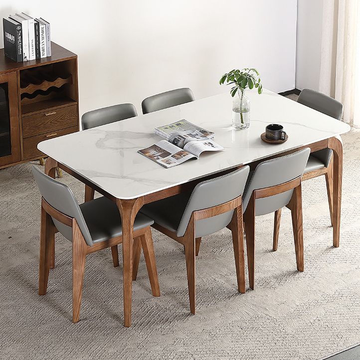 Mesa de madera maciza Mesa Moderna Moderna Mesa Rectangular Sinterizada para comedor para comedor
