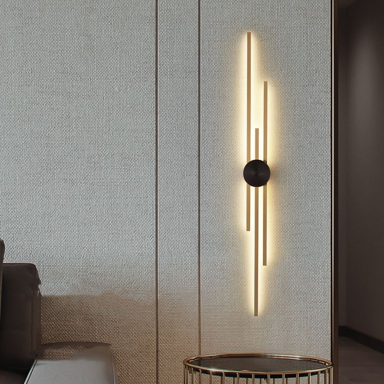 Metal Linear Shape Wall Light Modern Multi Lights Wall Mount Fixtures