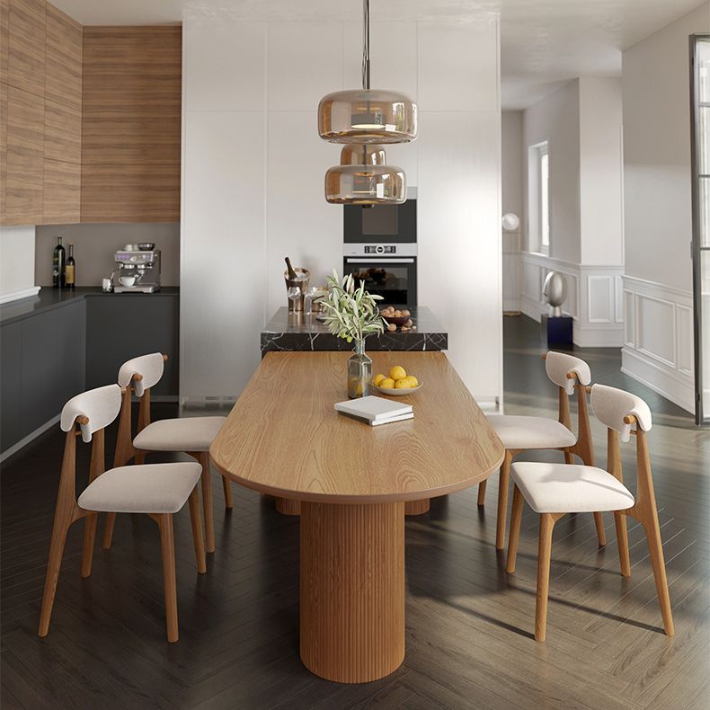 Modern Pine Wood Dining Table 3 Wooden Legs Table for Dining Room