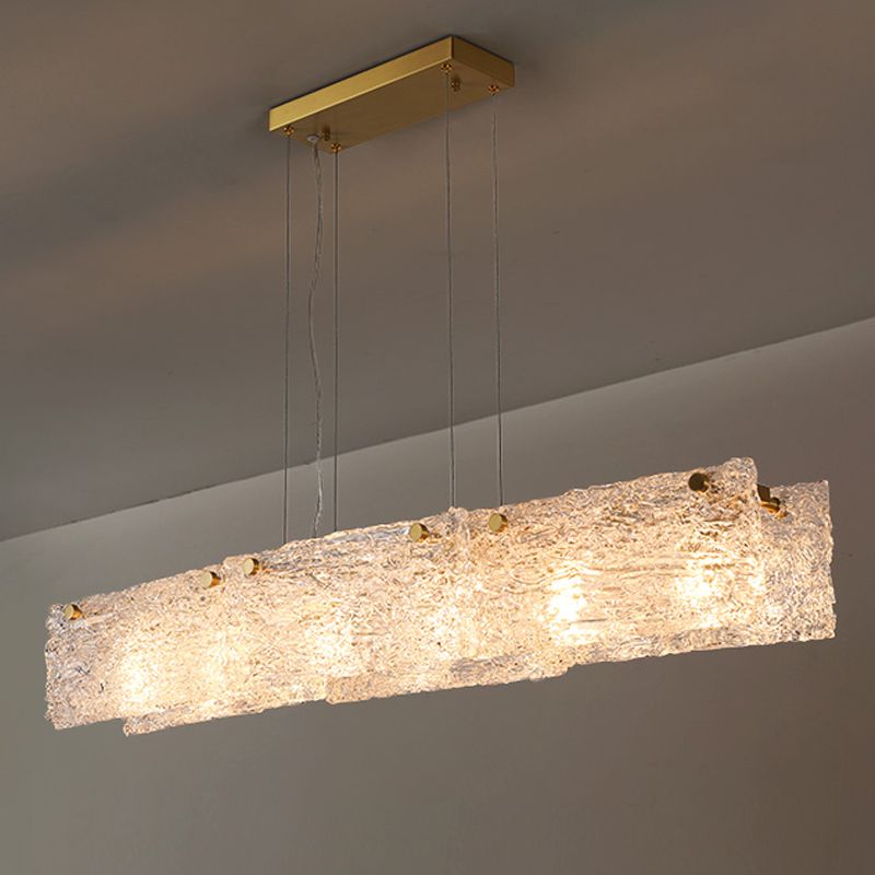 Luces colgantes rectangulares de estilo moderno luces colgantes de vidrio transparente