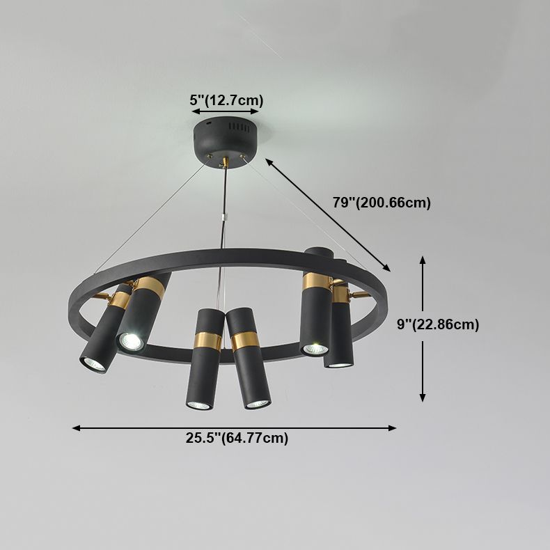 Multi Light Chandelier Metal Postmodern Black Pendant Lighting Fixtures for Bedroom