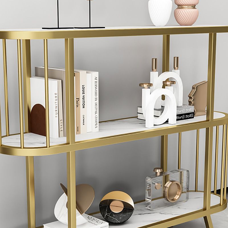 Modern Open Back Standard Bookshelf Metal Bookcase with Shelves for Study Room