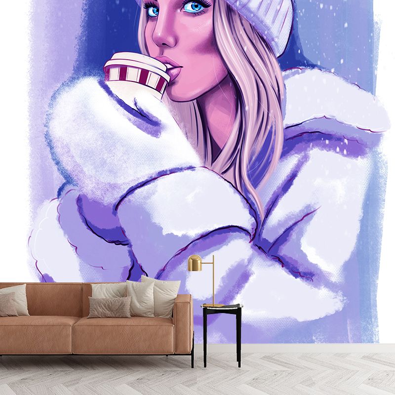 Character Illustration Wall Mural Wallpaper Sitting Room Wall Mural