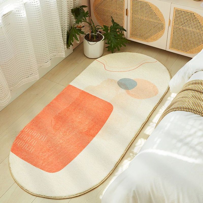 Orange Modern Carpet Polyester Colour Pen Carpet Washable Carpet for Living Room