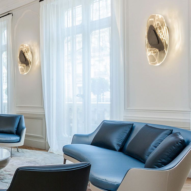 Accensione a parete ovale in stile moderno Crystal Crystal 1 Lipce Light Freepures in oro e nero