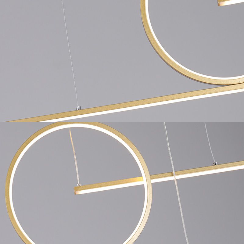 Ring Island Lighting Fishtures Acrilic Minimalismo Apparecchi di illuminazione a sospensione per il ristorante