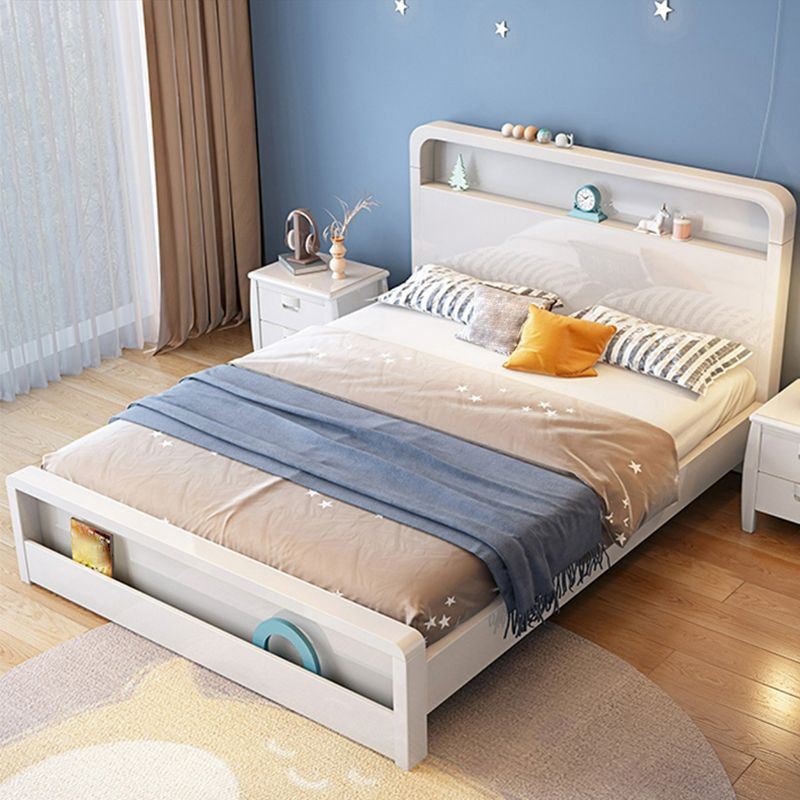 Modern Wood Standard Bed Bookcase Included Bed Frame for Bedroom