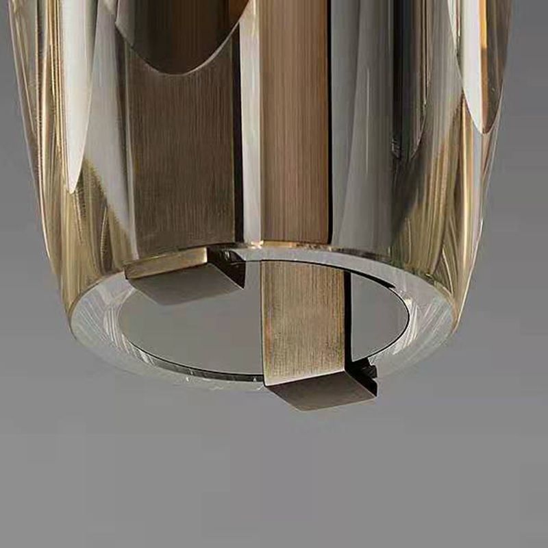 Modern Metal Wall Lighting Fixtures Cylinder Shape Wall Light with Crystal Shade