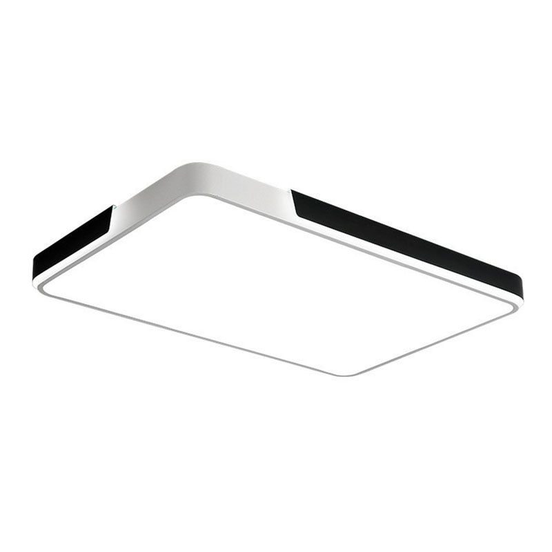 Geometric Living Room Flush Light Metal LED Flush Ceiling Light Fixture in Black and White