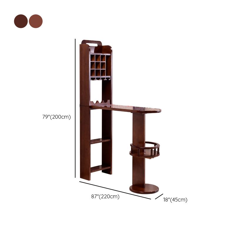 Modern Rubber Wood Bar Dining Table Ellipse Bar Table for Kitchen