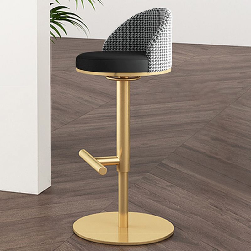 Adjustable Height Armless ar Chair Modern Upholstered Rotatable Bar Stool