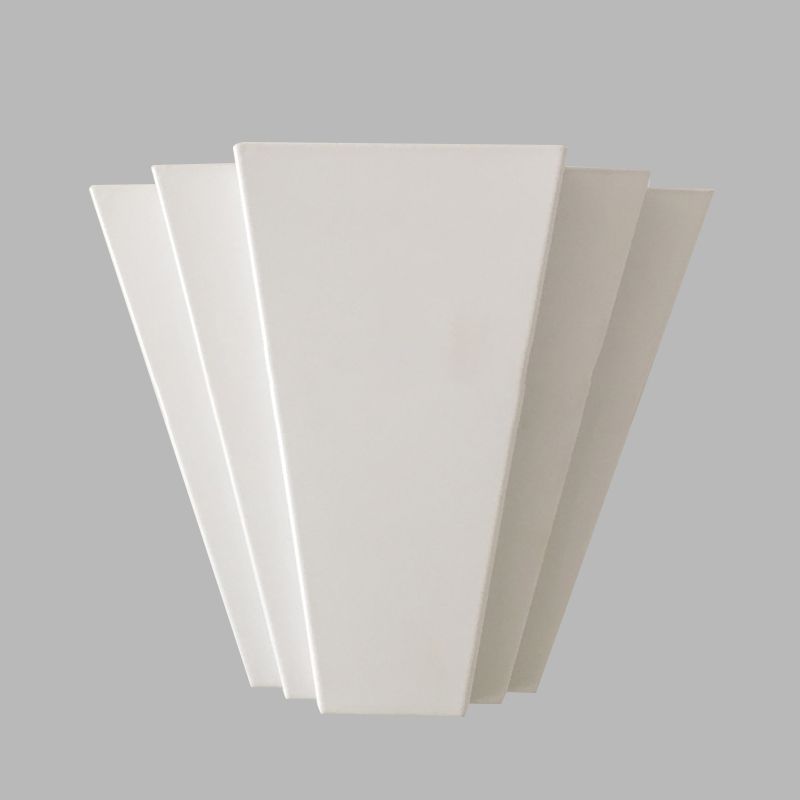 White Sector Flush Wall Sconce Contemporary LED Iron Wall Mounted Light in White/Warm Light