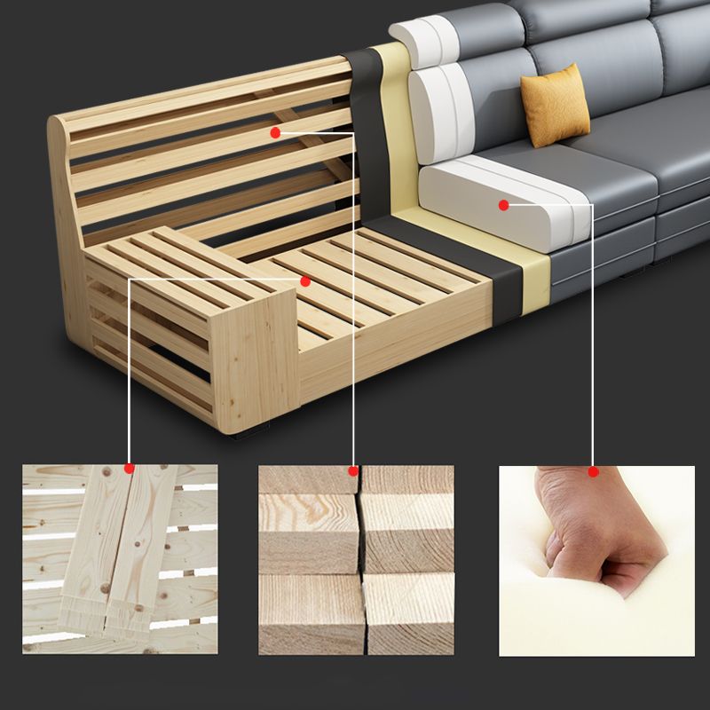 Contemporary Faux Leather and Cotton Blend Furniture Sectionals