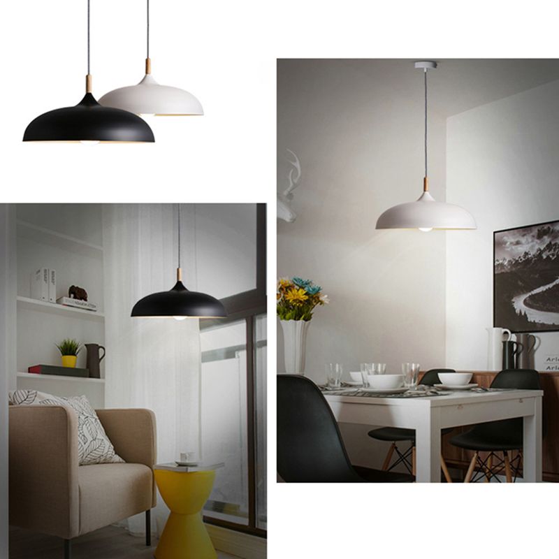 Fissaggi di illuminazione a sospensione cupola moderna legno 1 ciondolo luminoso