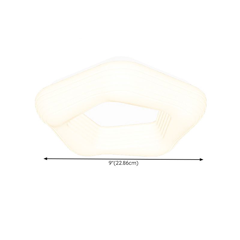 2-Light White Finish Flush Mount Lighting LED Ceiling Light for Living Room