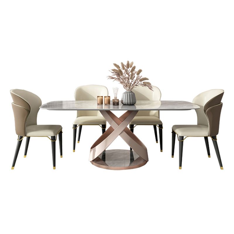Designer Style Rectangle Dining Set 1/4/5/6 Pieces Sintered Stone Top Dinette Table Set
