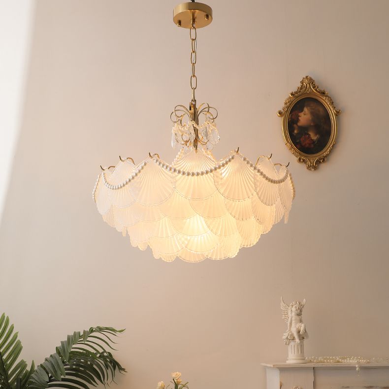 American Style Glass Chandelier Multi Light Hanging Light for Bedroom Dining Room