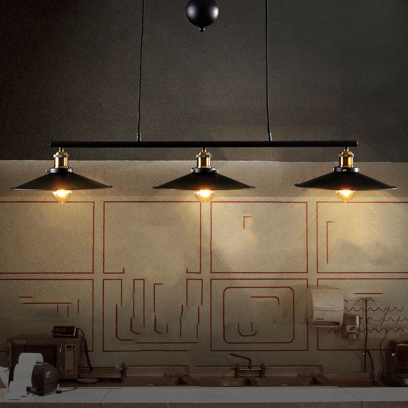 Industrial Style Cone Shape Island Light Metal Chandelier Lamp for Dining Room