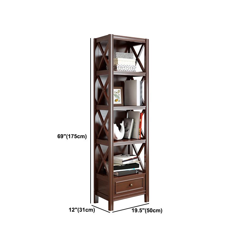 Solid Wood Rectangle Bookcase Nordic Style Storage Bookshelf